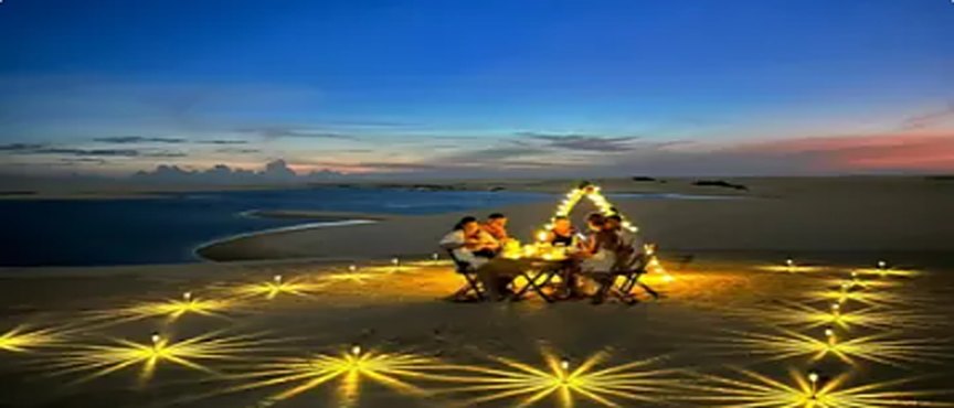Piquenique com pôr do sol e estrelas